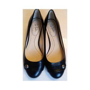 Life Stride Fabiana Black Wedge Slip-ons